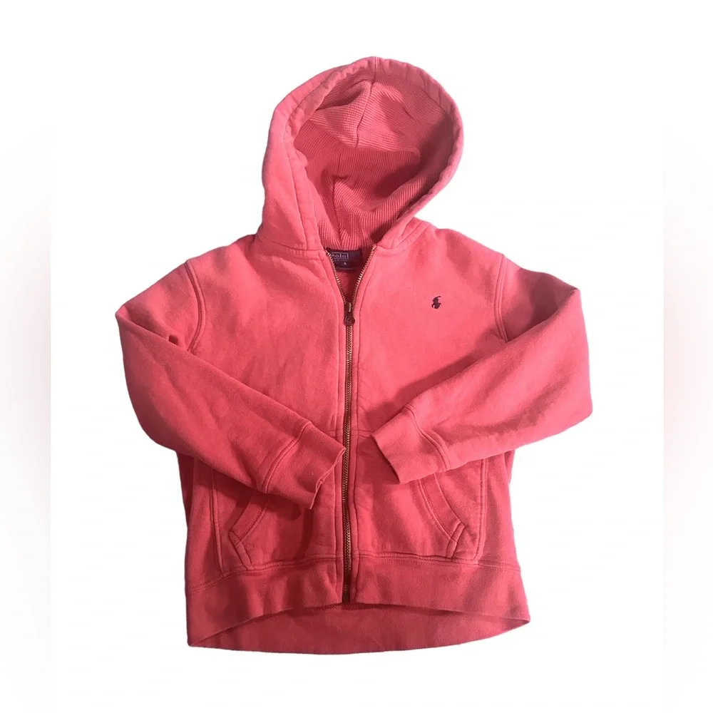 Youth Girl Polo Ralph Lauren Pony Zip up Hoodie Jacket size 6 - Picture 2 of 4